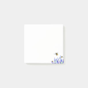 Mooie lentevloeren en bijen vliegen post-it® notes