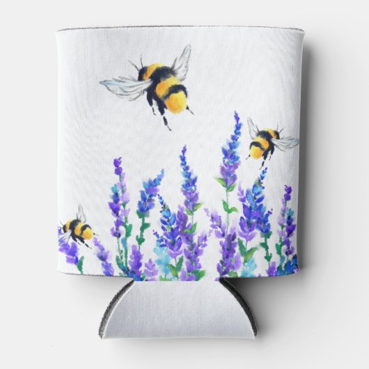 Mooie lentevloeren en bijen vliegen - Tekenen Blikjeskoeler (Voorkant)
