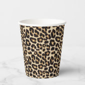 Mooie leopard Fur | Faux Fur Pattern Papieren Bekers (Voorkant)
