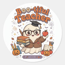 Mooie leraren Halloween T-shirt Cute geest leren