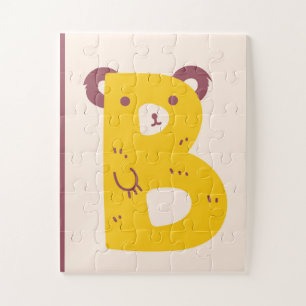 Mooie Letter "B" Beer Alfabet Kunstprint Legpuzzel