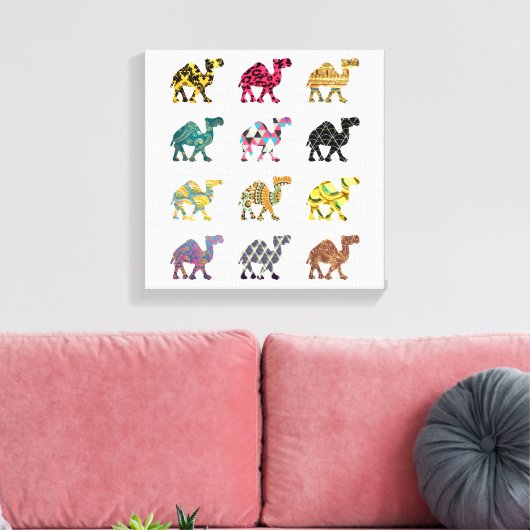 Mooie leuke kameel kunst canvas afdruk (Insitu (Woonkamer))