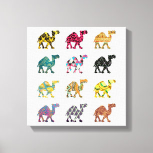 Mooie leuke kameelkunst canvas afdruk