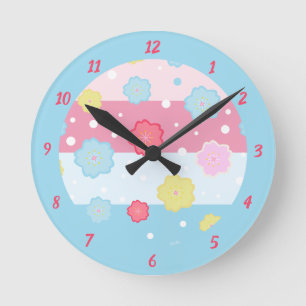 Mooie Leuke Kleurrijk Pastel Designpatroon Ronde Klok