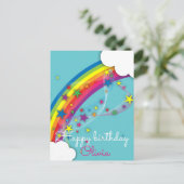 Mooie Leuke Meisjesachtige Regenboog Sterren Lucht Briefkaart (Staand voorkant)