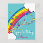 Mooie Leuke Meisjesachtige Regenboog Sterren Lucht Briefkaart (Voorkant)