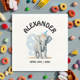 Mooie Leuke Pastel Baby Blauwe Wilde Olifant Aquar Servet