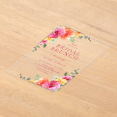 Mooie levendige bloemenbrunch Vrijgezellenfeest Acryl Uitnodigingen (Laagn)