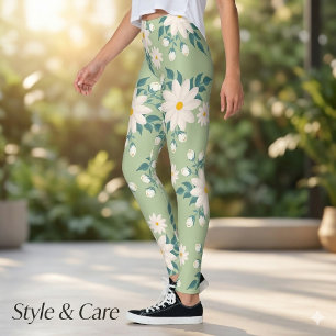 Mooie Levendige Madeliefjes Bloemige Leggings