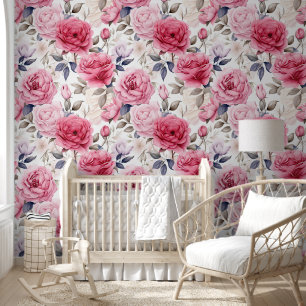 Mooie Levendige Roze Pioenrozen Chic Bloemige Beha Behang