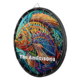 Mooie levendige vis dartbord (Voorkant Rechts)