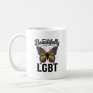 Mooie LGBT Vlinder Vintage Pride T-shirt_1 Koffiemok