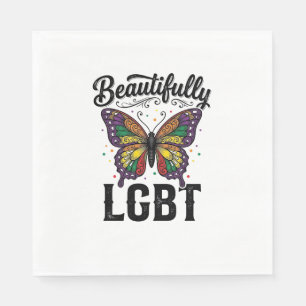 Mooie LGBT Vlinder Vintage Pride T-shirt_1 Servet