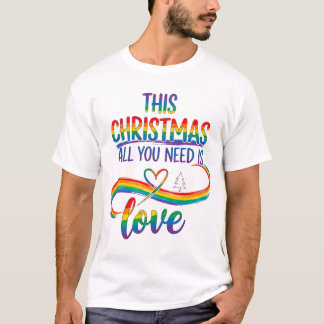 Mooie LGBTQ liefde Kerstmis T-shirt