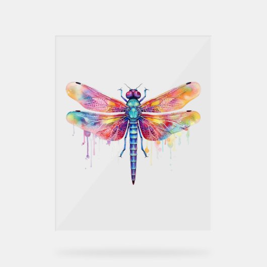 Mooie libel kus hemel insectenliefhebber acryl bord (Voorkant)