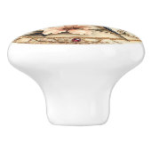 Mooie libel roze bloemen vlinder keramische knop (Zijkant)