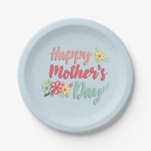 Mooie lichtblauwe Happy Mothers Dag Papieren Bordje