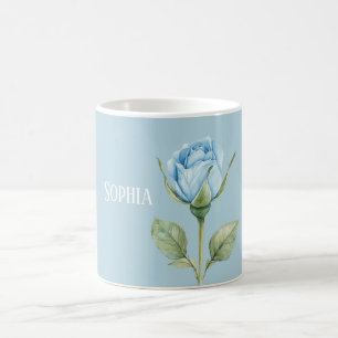 Mooie Lichtblauwe Roos Bloem Koffiemok