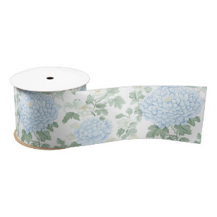 Mooie Lichtblauwe Witte Bloemen Bruidsdouche Lint