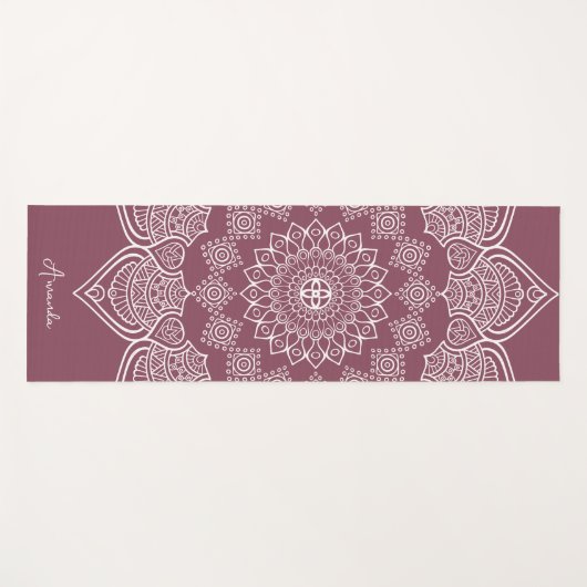 Mooie lichte Roos Mandala Custom Yoga Mat (Voorkant (horizontaal))