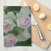 Mooie lichte roze rozen theedoek (Quarter Fold)