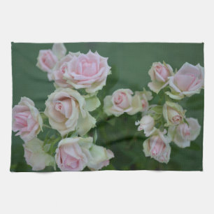 Mooie lichte roze rozen theedoek