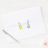 Mooie lichte waterverf Happy Birthday Vierkante Sticker (Envelop)