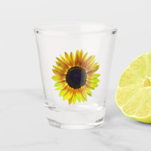 Mooie, lichtgele zonnebloem - shot glas
