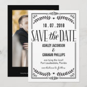 Mooie liefde bespaart de datumkaart save the date (Voorkant / Achterkant)