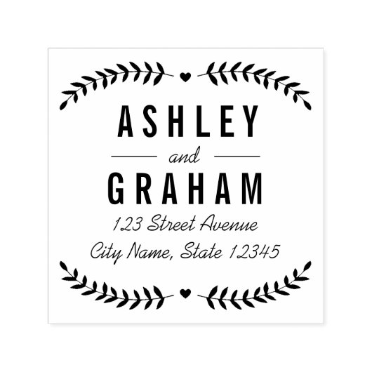 Mooie liefde gepersonaliseerde rubberen stempel (Design)