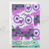 Mooie liefde hart motief art print briefpapier (Voorkant / Achterkant)