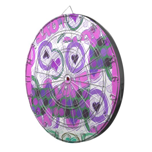 Mooie liefde hart motief art print dartbord (Voorkant Rechts)