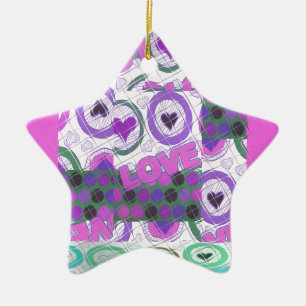 Mooie liefde hart motief art print keramisch ornament