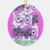 Mooie liefde hart motief art print keramisch ornament (Links)