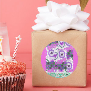 Mooie liefde hart motief art print ronde sticker