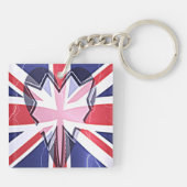 Mooie Liefde Hart UK Amazing Pattern Art Design Sleutelhanger (Achterkant)