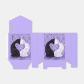 Mooie Liefde Kat Koppel Paarse Favor Doos Bedankdoosjes (Uitgevouwen)