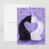 Mooie Liefde Paar Kat Jubileum Kaart (Voorkant / Achterkant)