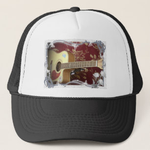 Mooie lieflijke vintage gitaar op Afrikaans motief Trucker Pet