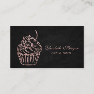 Mooie lieve, Glitter Cupcake, Zwart Visitekaartje