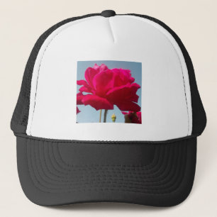 Mooie Lieve Hemelse Roos Rood Tegen Blauw Trucker Pet