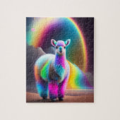 Mooie lieve kleurrijke Schattigee pluizige lama Legpuzzel (Verticaal)