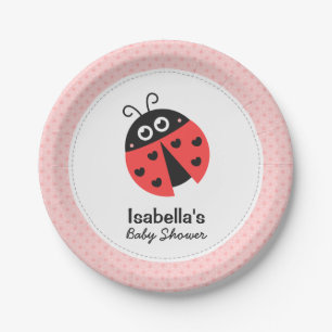 Mooie Lieveheersbeestje Meisje Baby Shower Feest B Papieren Bordje