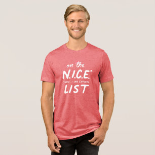 Mooie lijst van ondeugende kerst Tri-Blend shirt