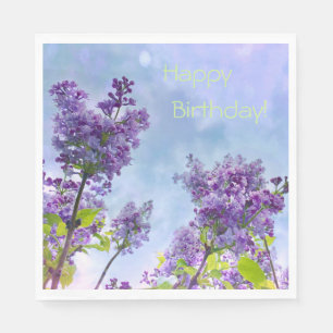 Mooie Lilacs Happy Birthday Servet