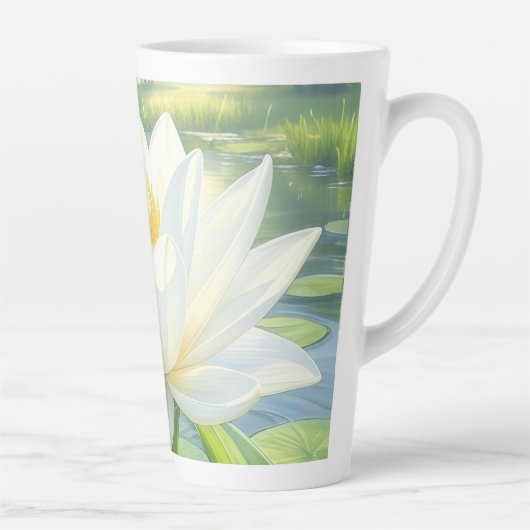 Mooie Lily Flower Latte Mok (Rechts)