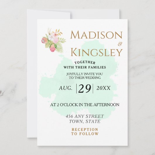 Mooie Lime Green 💚 Elegante Boho bruiloft Kaart (Voorkant)