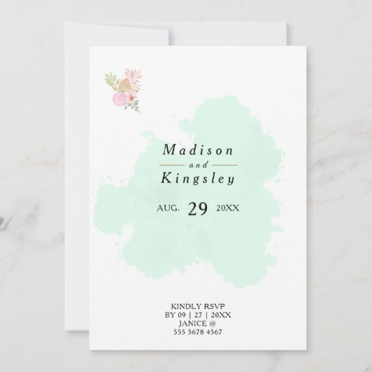 Mooie Lime Green 💚 Elegante Boho bruiloft Kaart (Achterkant)