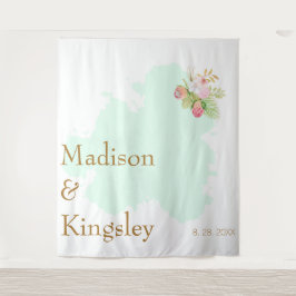 Mooie Limoengroen 💚 Elegante Boho Bruiloft Wandkleed