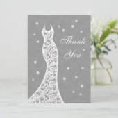 Mooie Linen Flat Winter Dank je Bedankkaart (Staand voorkant)